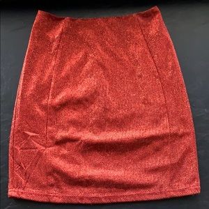 Red sparkly bodycon skirt!